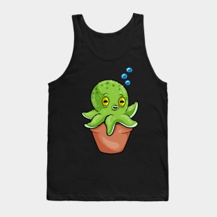 Octopus as Cactus in Pot Tank Top